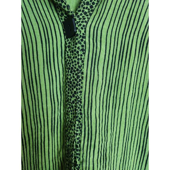 Ali Miles mixed print button front blouse sz 1X art to wear Lagenlook Careerwear - Picture 2 of 8